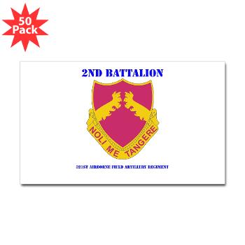 2B321AFAR - M01 - 01 - DUI - 2nd Bn - 321st Airborne FA Regt with Text Sticker (Rectangle 50 pk) - Click Image to Close