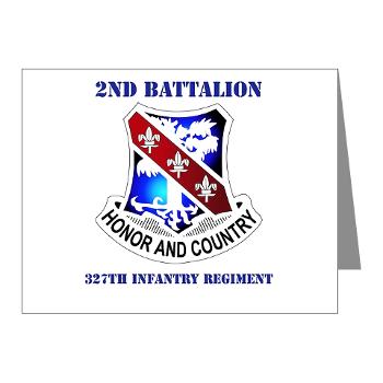 2B327IR - M01 - 02 - DUI - 2nd Bn - 327th Infantry Regt with Text Note Cards (Pk of 20)