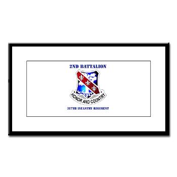 2B327IR - M01 - 02 - DUI - 2nd Bn - 327th Infantry Regt with Text Small Framed Print