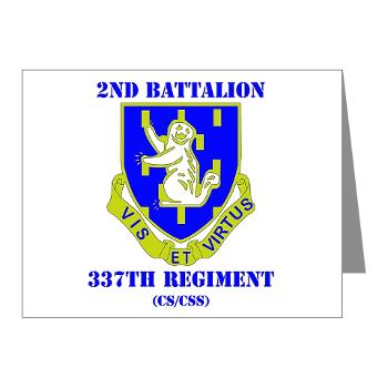 2B337RCSCSS - M01 - 02 - DUI - 2nd Bn - 337th Regiment CS/CSS with Text Note Cards (Pk of 20) - Click Image to Close
