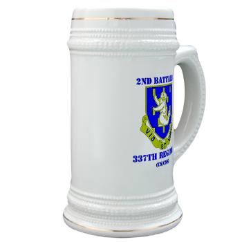 2B337RCSCSS - M01 - 03 - DUI - 2nd Bn - 337th Regiment CS/CSS with Text Stein - Click Image to Close