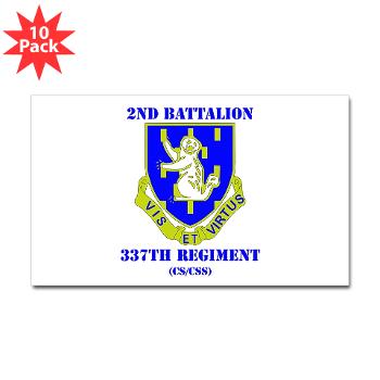 2B337RCSCSS - M01 - 01 - DUI - 2nd Bn - 337th Regiment CS/CSS with Text Sticker (Rectangle 10 pk)