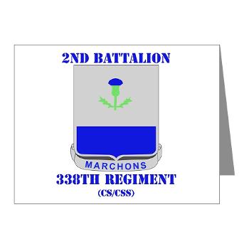 2B338R - M01 - 02 - DUI - 2nd Bn - 338th Regiment CS/CSS with Text Note Cards (Pk of 20)