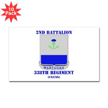 2B338R - M01 - 01 - DUI - 2nd Bn - 338th Regiment CS/CSS with Text Sticker (Rectangle 10 pk)