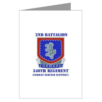 2B340RCSS - M01 - 02 - DUI - 2nd Bn - 340th Regt CSS with Text - Greeting Cards (Pk of 10) - Click Image to Close