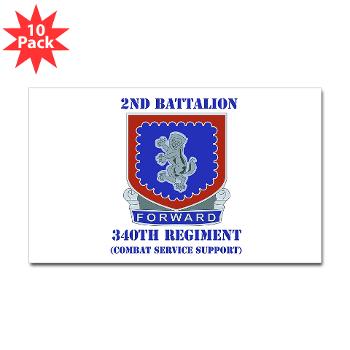 2B340RCSS - M01 - 01 - DUI - 2nd Bn - 340th Regt CSS with Text - Sticker (Rectangle 10 pk) - Click Image to Close