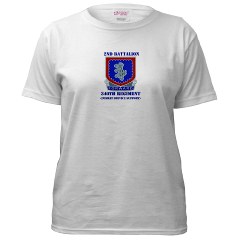 2B340RCSS - A01 - 04 - DUI - 2nd Bn - 340th Regt CSS with Text Women's T-Shirt
