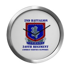 2B340RCSS - M01 - 03 - DUI - 2nd Bn - 340th Regt CSS with Text Modern Wall Clock - Click Image to Close