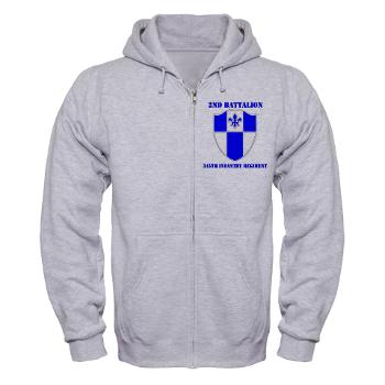 2B345IR - A01 - 03 - DUI - 2nd Bn - 345th Infantry Regt with text Zip Hoodie - Click Image to Close