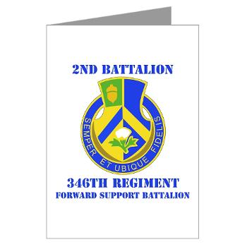 2B346R - M01 - 02 - DUI - 2nd Battalion - 346 Regiment - FSB with Text Greeting Cards (Pk of 10)