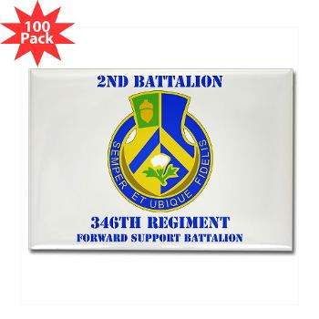 2B346R - M01 - 01 - DUI - 2nd Battalion - 346 Regiment - FSB with Text Rectangle Magnet (100 pack)