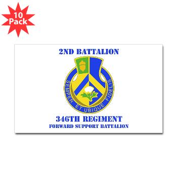 2B346R - M01 - 01 - DUI - 2nd Battalion - 346 Regiment - FSB with Text Sticker (Rectangle 10 pk)