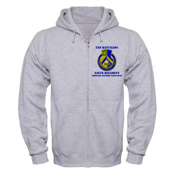 2B346R - A01 - 03 - DUI - 2nd Battalion - 346 Regiment - FSB with Text Zip Hoodie - Click Image to Close