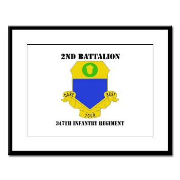 2B347IR - M01 - 02 -DUI - 2nd Bn - 347th Infantry Regt with text - Large Framed Print