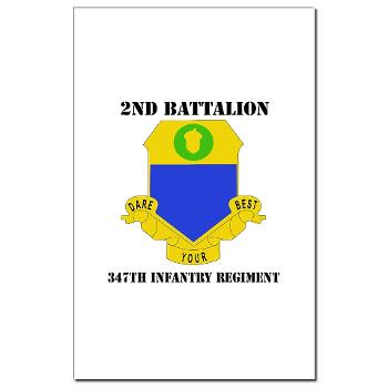 2B347IR - M01 - 02 -DUI - 2nd Bn - 347th Infantry Regt with text - Mini Poster Print