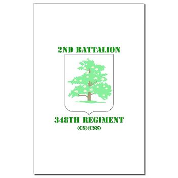 2B348RCSCSS - M01 - 02 - DUI - 2nd Battalion - 348th Regiment (CS/CSS) with Text - Mini Poster Print