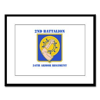 2B34AR - M01 - 02 - DUI - 2nd Bn - 34th Armor Regt with Text - Large Framed Print - Click Image to Close