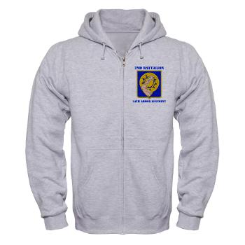 2B34AR - A01 - 03 - DUI - 2nd Bn - 34th Armor Regt with Text - Zip Hoodie