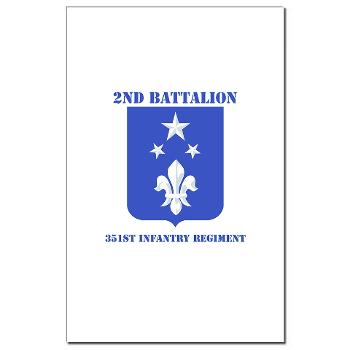 2B351IR - M01 - 02 - DUI - 2nd Bn - 351st Infantry Regt with Text - Mini Poster Print