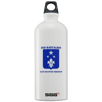 2B351IR - M01 - 03 - DUI - 2nd Bn - 351st Infantry Regt with Text - Sigg Water Bottle 1.0L - Click Image to Close
