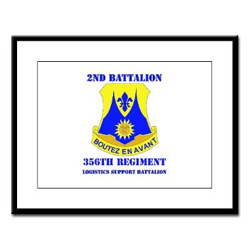 2B356R - M01 - 02 - DUI - 2nd Bn - 356th Regiment (LSB) with Text Large Framed Print