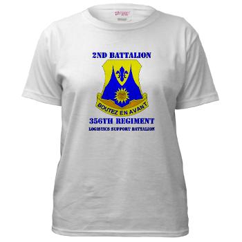 2B356R - A01 - 04 - DUI - 2nd Bn - 356th Regiment (LSB) with Text Women's T-Shirt