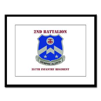 2B357IR - M01 - 02 - DUI - 2nd Bn - 357th Infantry Regiment with Text Large Framed Print