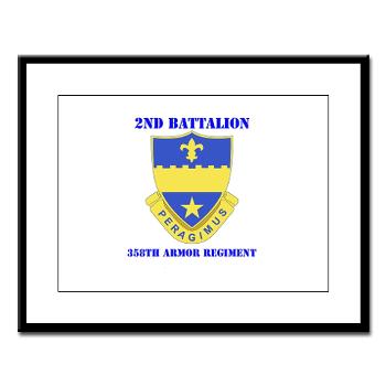 2B358AR - M01 - 02 - DUI - 2nd Bn - 358th Armor Regiment with Text Large Framed Print