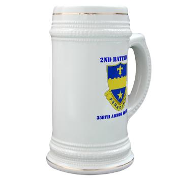 2B358AR - M01 - 03 - DUI - 2nd Bn - 358th Armor Regiment with Text Stein - Click Image to Close