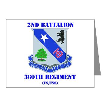 2B360RCSCSS - M01 - 02 - DUI - 2nd Bn - 360th Regt(CS/CSS) with Text Note Cards (Pk of 20)