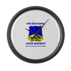 2B382RCSCSS - M01 - 03 - DUI - 2nd Battalion - 382nd Regiment (CS/CSS) with Text Large Wall Clock