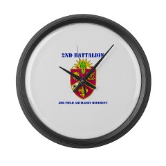 2B3FAR - M01 - 03 - DUI - 2nd Battalion - 3rd Field Artillery Regiment with Text Large Wall Clock
