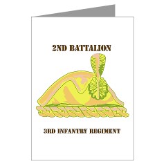 2B3IR - M01 - 02 - DUI - 2nd Bn - 3rd Infantry Regt with Text - Greeting Cards (Pk of 10)