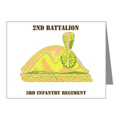 2B3IR - M01 - 02 - DUI - 2nd Bn - 3rd Infantry Regt with Text - Note Cards (Pk of 20) - Click Image to Close
