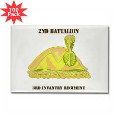 2B3IR - M01 - 01 - DUI - 2nd Bn - 3rd Infantry Regt with Text - Rectangle Magnet (100 pack)