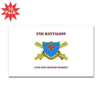 2B410FA - M01 - 01 - DUI - 2nd Bn - 410th FA with Text - Sticker (Rectangle 10 pk) - Click Image to Close
