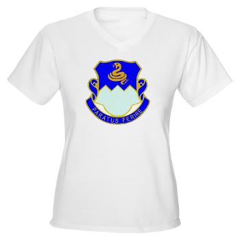 2B411IR - A01 - 04 - DUI - 2nd Bn - 411th Regt(LSB) - Women's V-Neck T-Shirt