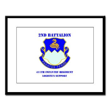 2B411IR - M01 - 02 - DUI - 2nd Bn - 411th Regt(LSB)with Text - Large Framed Print - Click Image to Close