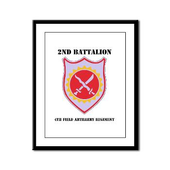 2B4FAR - M01 - 02 - DUI - 2nd Battalion - 4th FA Regiment with Text - Framed Panel Print