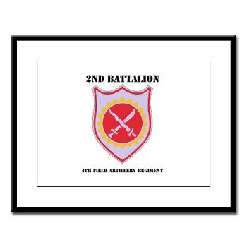2B4FAR - M01 - 02 - DUI - 2nd Battalion - 4th FA Regiment with Text - Large Framed Print