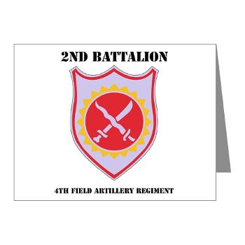 2B4FAR - M01 - 02 - DUI - 2nd Battalion - 4th FA Regiment with Text - Note Cards (Pk of 20)