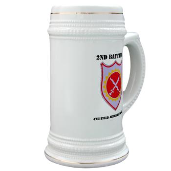 2B4FAR - M01 - 03 - DUI - 2nd Battalion - 4th FA Regiment with Text - Stein - Click Image to Close