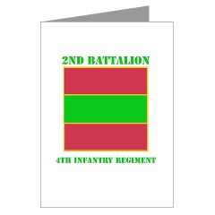 2B4IR - M01 - 02 - DUI - 2nd Bn - 4th Infantry Regiment with Text Greeting Cards (Pk of 10)