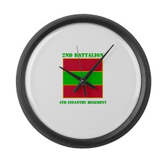 2B4IR - M01 - 03 - DUI - 2nd Bn - 4th Infantry Regiment with Text Large Wall Clock