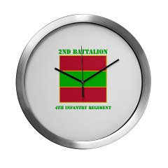 2B4IR - M01 - 03 - DUI - 2nd Bn - 4th Infantry Regiment with Text Modern Wall Clock
