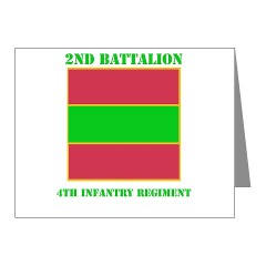 2B4IR - M01 - 02 - DUI - 2nd Bn - 4th Infantry Regiment with Text Note Cards (Pk of 20) - Click Image to Close