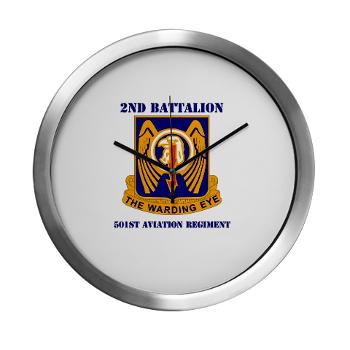 2B501AR - M01 - 03 - DUI - 2nd Bn - 501st Avn Regt with Text - Modern Wall Clock - Click Image to Close