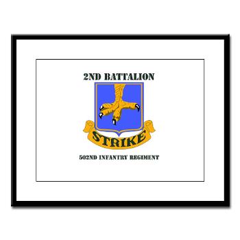 2B502IR - M01 - 02 - DUI - 2nd Battalion - 502nd Infantry Regiment with Text - Large Framed Print