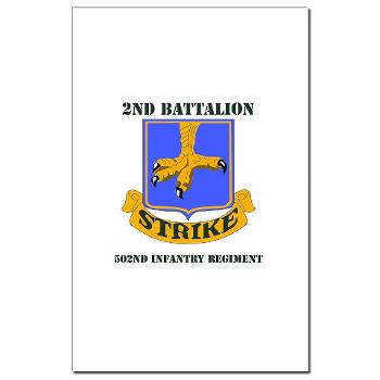 2B502IR - M01 - 02 - DUI - 2nd Battalion - 502nd Infantry Regiment with Text - Mini Poster Print