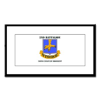 2B502IR - M01 - 02 - DUI - 2nd Battalion - 502nd Infantry Regiment with Text - Small Framed Print